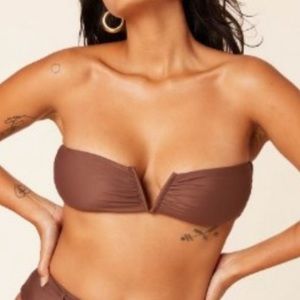 NWT- ANDIE Swim The Scala Bikini Top Espresso